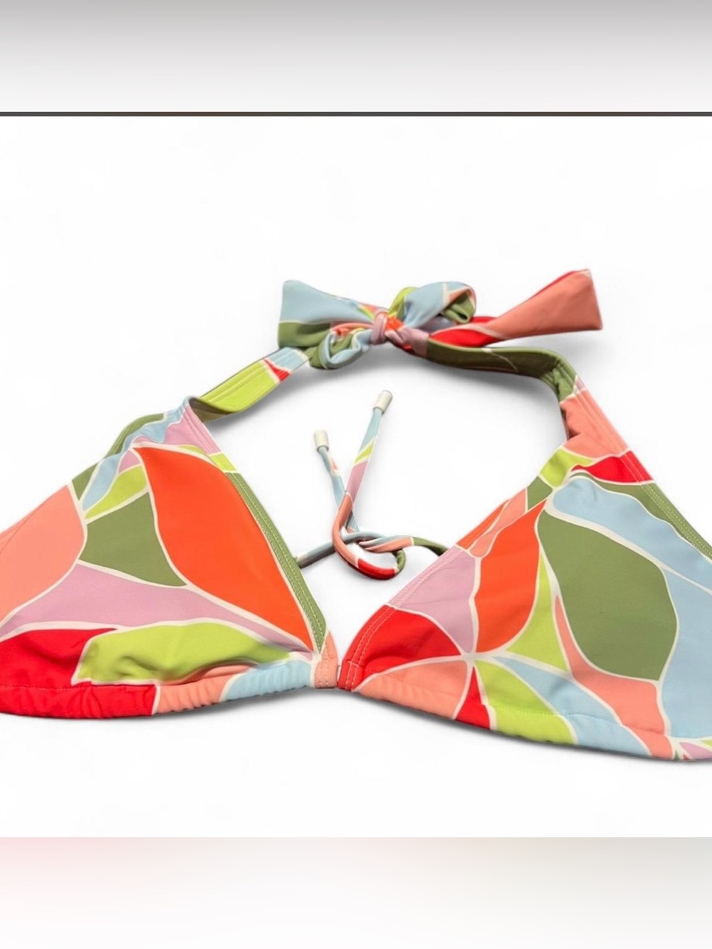 Sanctuary Bright Breeze Kona Pattern Colorful Halter Bikini Top Size XL